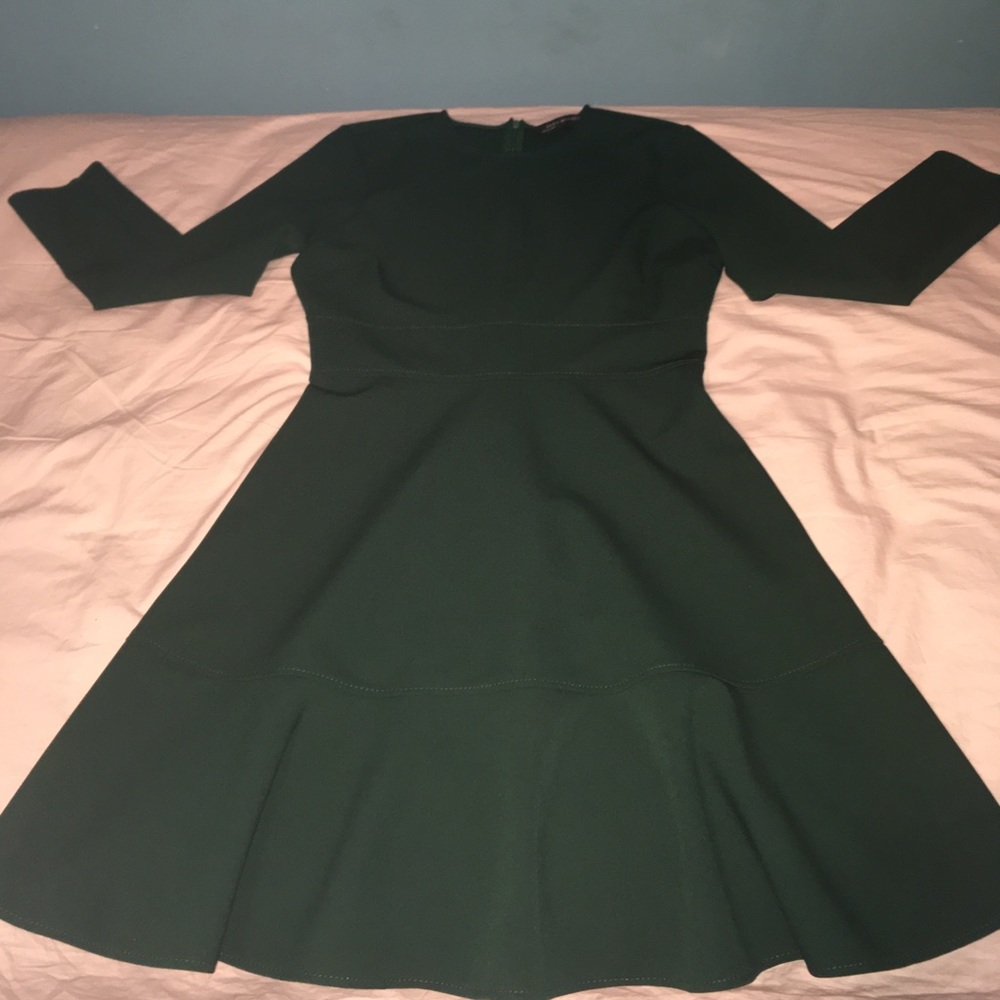 Zara Woman Green Structured Dress